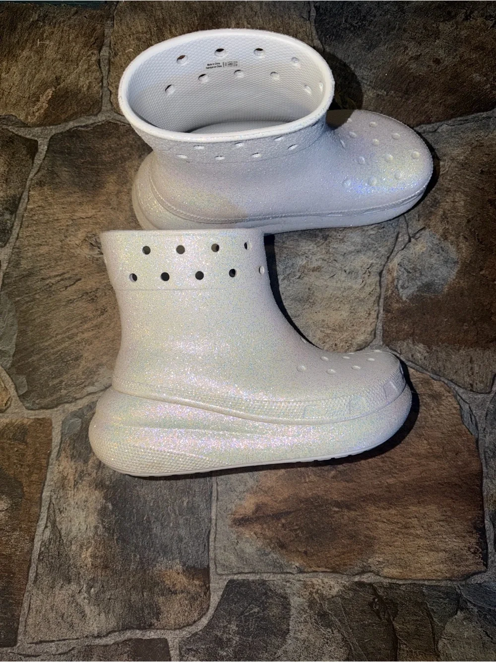 Crocs Crush Glitter Platform Womens Waterproof Slip On Boots!!(Size 8)